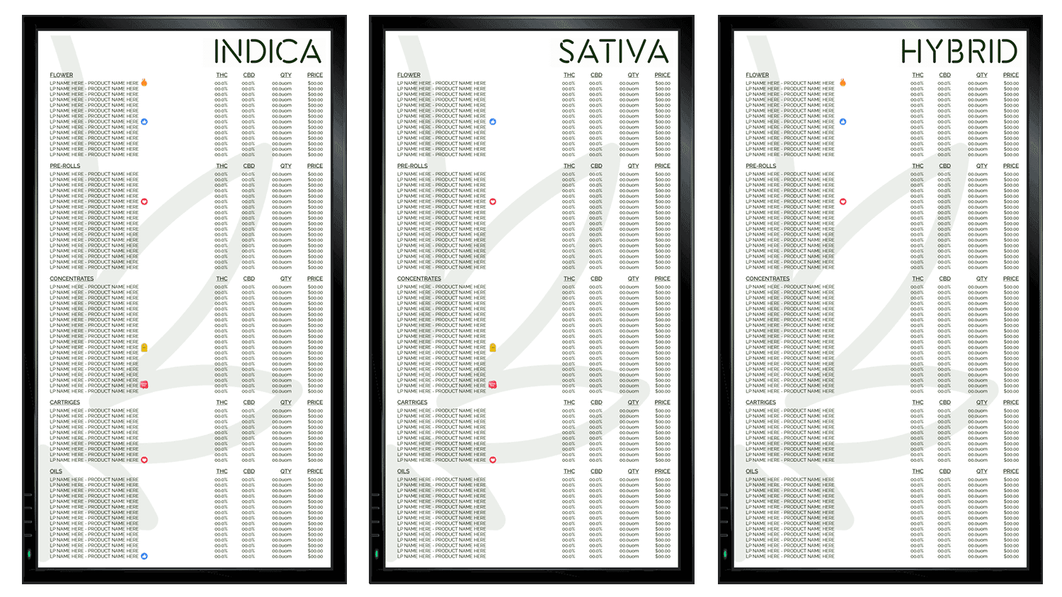 Budvue Print Menu Example 1